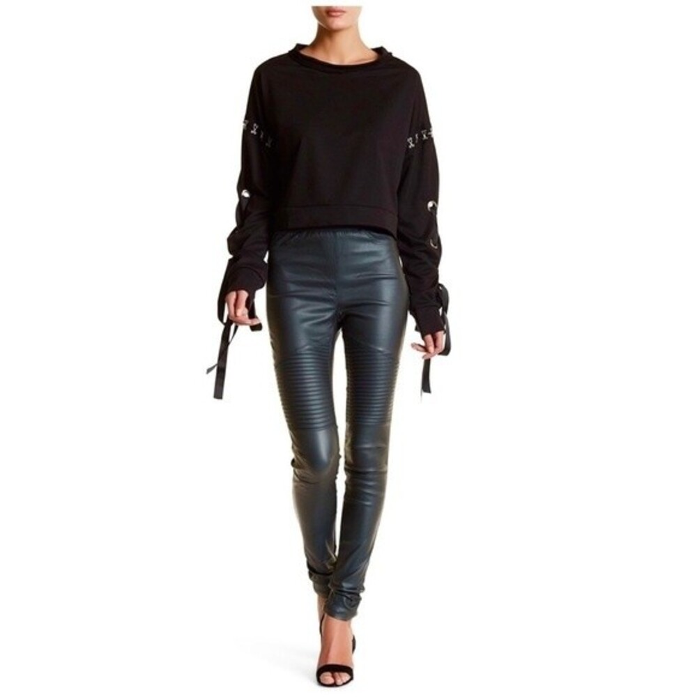 OOBERSWANK Coated High Waisted Moto Leggings M